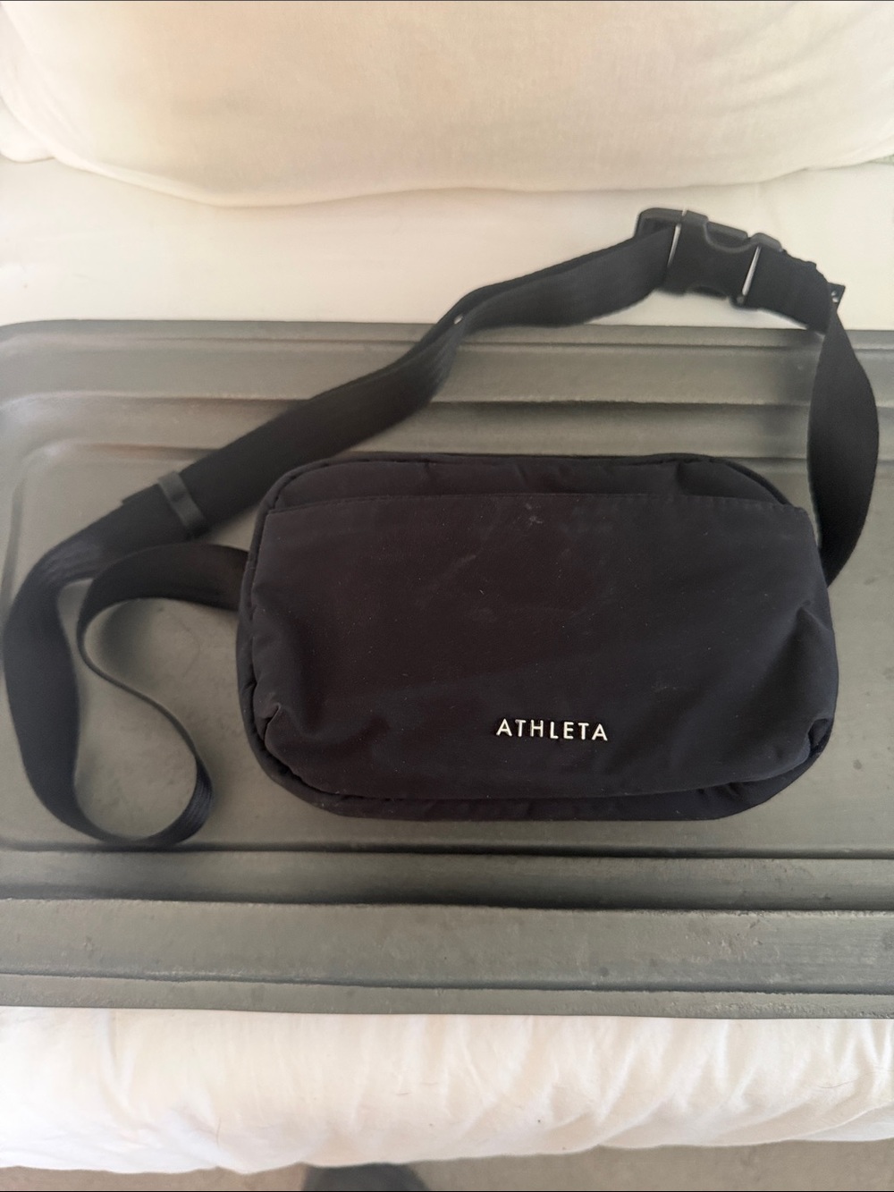 Athleta Black Crossbody Belt Bag with Adjustable Strap